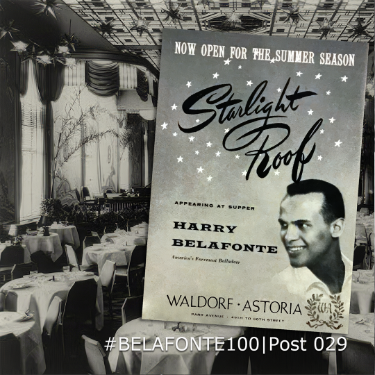 a young Harry Belafonte perfoming at The New School